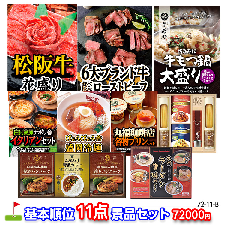 ゴルフコンペ 景品セット 基本順位11点セット 72-11-Bの説明1