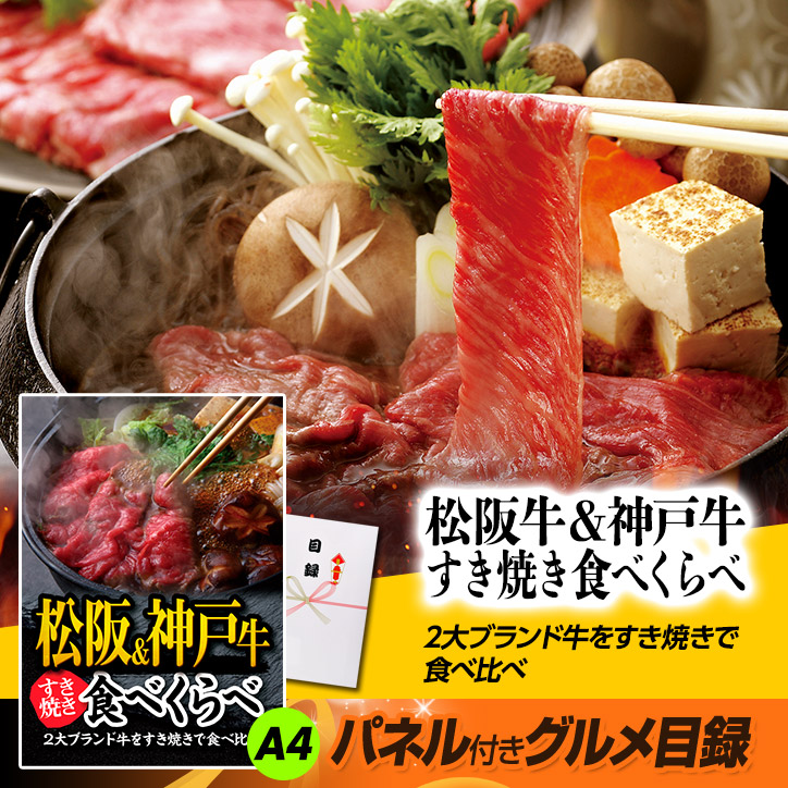 パネル付き目録 松阪牛＆神戸牛 すき焼き食べ比べ （A32） スプーングルメの説明2