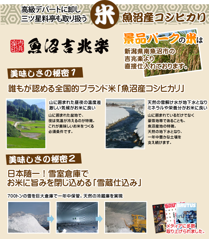 特大A3パネル付き目録   ＜お米一年分＞南魚沼産＆新潟産こしひかり2kgコースの説明2