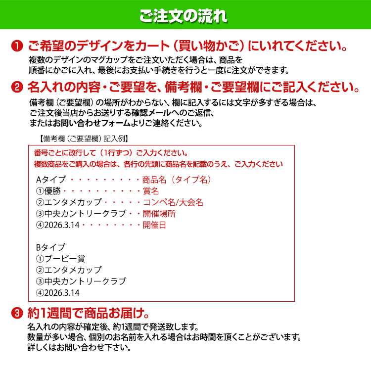 ゴルフコンペ 表彰マグカップ Aタイプの説明3