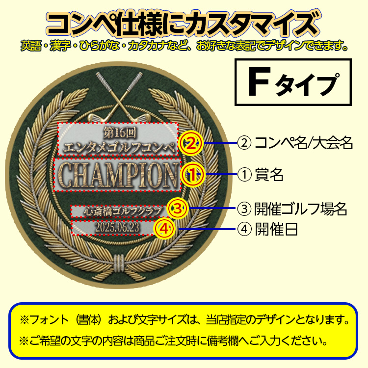 ゴルフコンペ 表彰マグカップ Fタイプの説明2