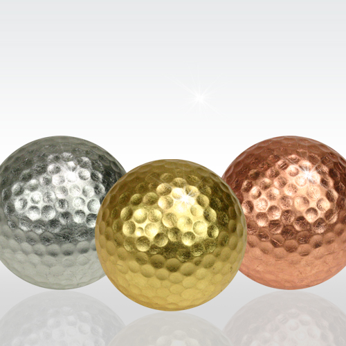 金 銀 銅箔ゴルフボール メダリスト3個セットの通販