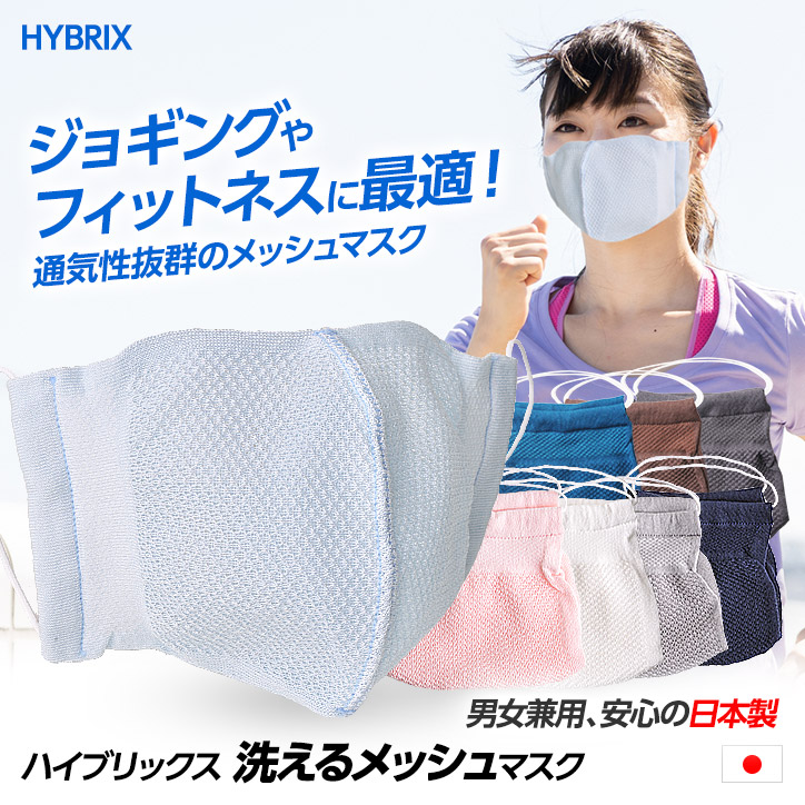 ハイブリックス 日本製マスク メッシュタイプ 接触冷感・抗菌防臭・吸汗速乾の説明1