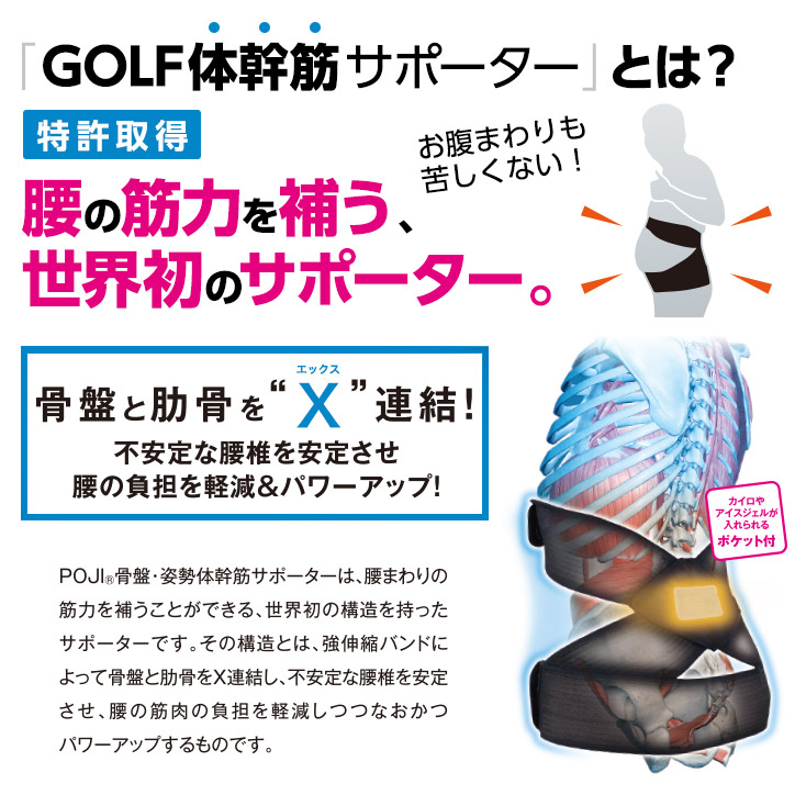 POJI  ポジ ゴルフ体幹筋サポーターの説明2