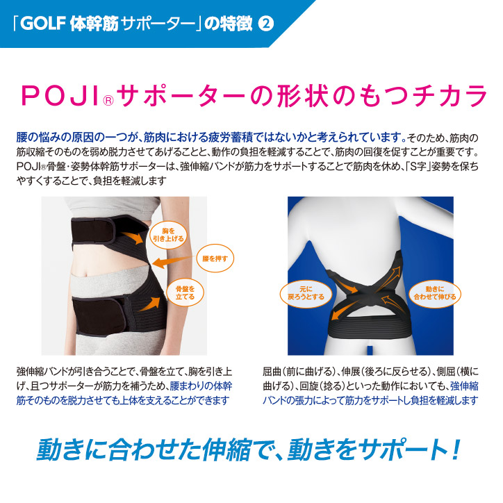 POJI  ポジ ゴルフ体幹筋サポーターの説明5