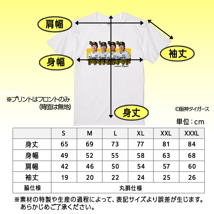 阪神タイガース ドライチカルテット（森下、大山、佐藤輝、立石） Tシャツの説明5
