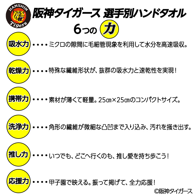 阪神タイガース 梅野隆太郎 ハンドタオル 甲子園デザイン #2の説明3