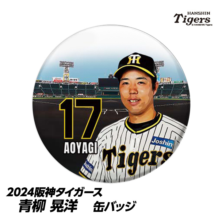 阪神タイガース #17 青柳晃洋 缶バッジ（顔）の説明1