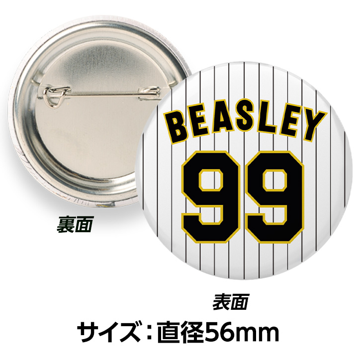 阪神タイガース #99 ジェレミー・ビーズリー 缶バッジ（背番号）の通販