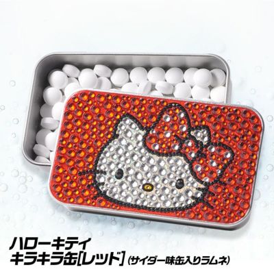 ハローキティ キラキラカン レッド ラムネ入りのキラキラ缶の通販