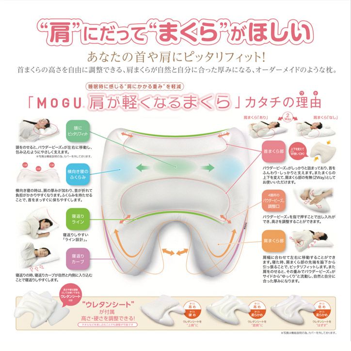 MOGU モグ 肩が軽くなるまくら 本体（カバー付）2