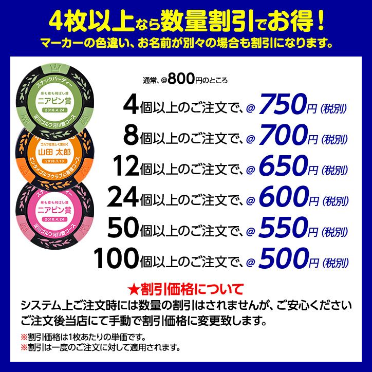 ゴルフコンペ用 名入れ 令和（文字） カジノチップマーカー（カジノマーカー）8