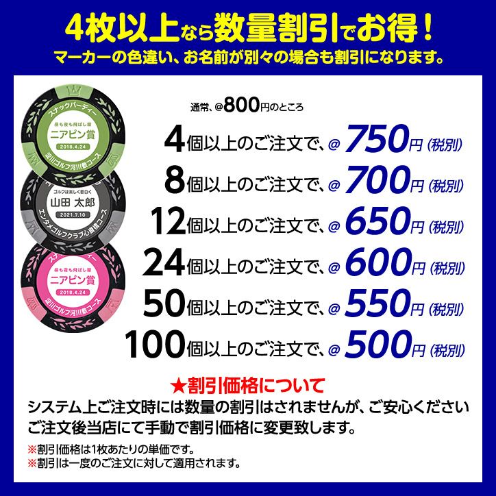ゴルフコンペ用 名入れ NO SMILE,NO GOLF カジノチップマーカー（カジノマーカー）8