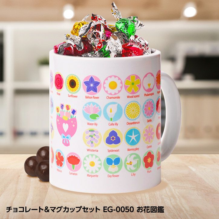 チョコレート＆マグカップセット EG-0050 お花図鑑1