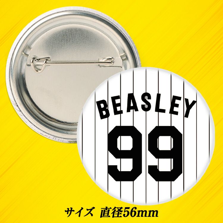 阪神タイガース #99 ジェレミー・ビーズリー 缶バッジ（背番号）2