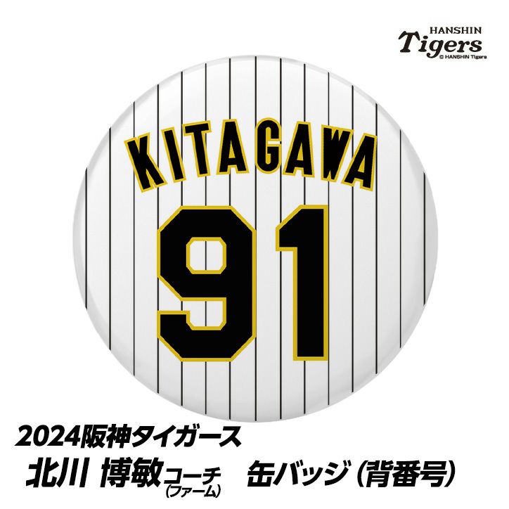 阪神タイガース #91 北川博敏ファーム打撃コーチ 缶バッジ（背番号）1