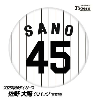 阪神タイガース #45 佐野太陽 缶バッジ（背番号デザイン）