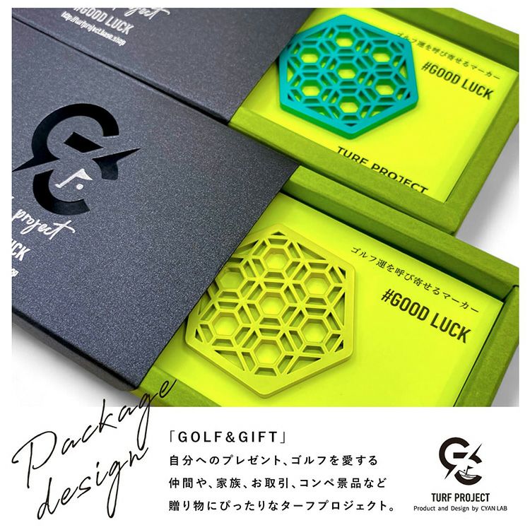 TURF PROJECT ターフプロジェクト GOOD LUCK メタルマーカー 亀甲6
