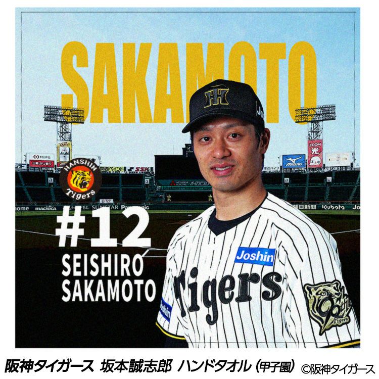 阪神タイガース 坂本誠志郎 ハンドタオル 甲子園デザイン #121